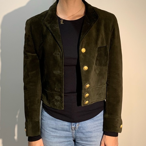Danier kaki green suede jacket - Small - Picture 2 of 5